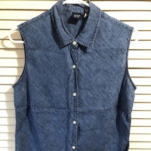 GAP Linen Blue Denim Shirt, Size Medium